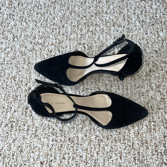 Cole Haan Black Strap Heels - Picture 2 of 8